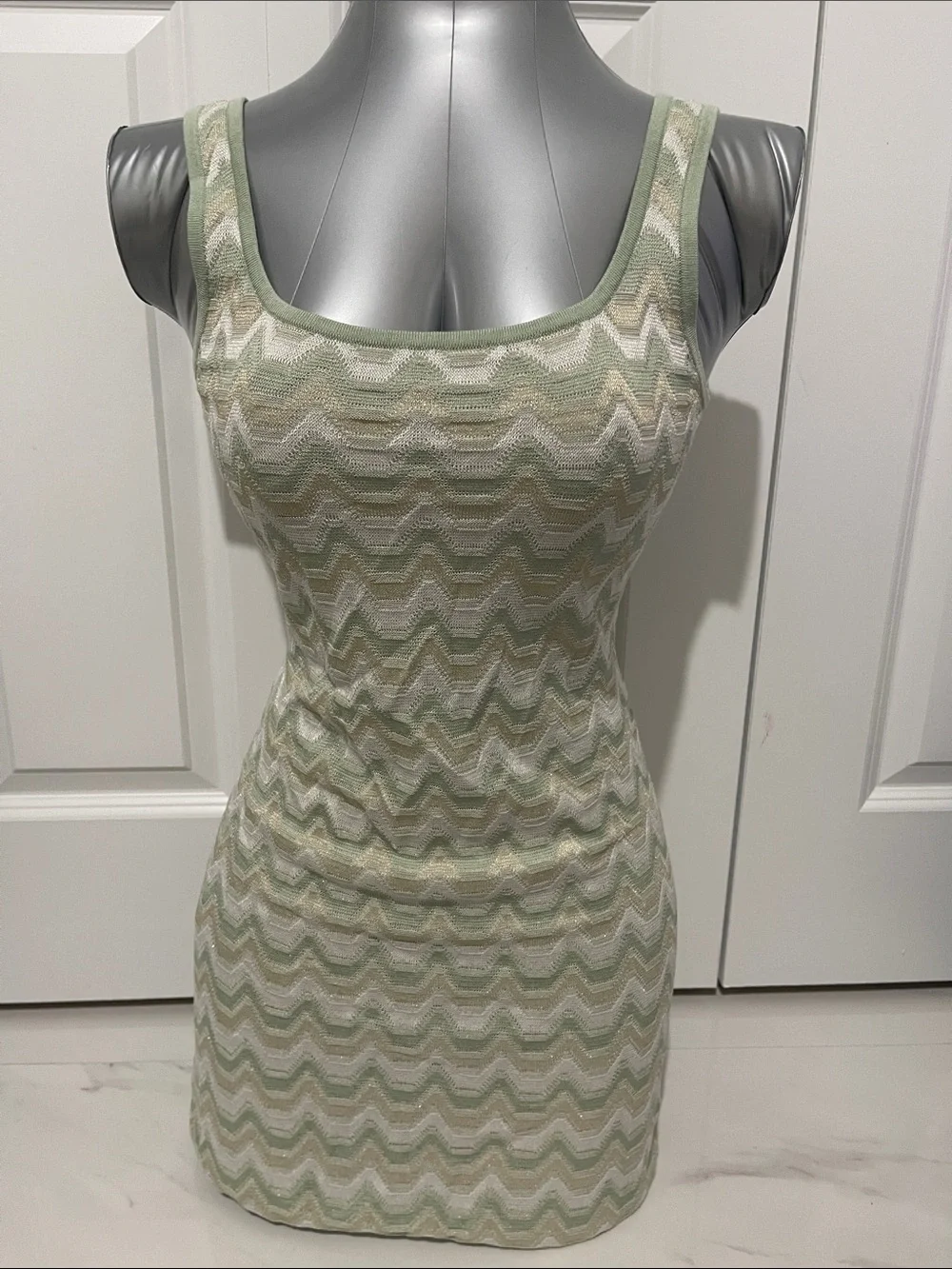 Authentic Devon Windsor Selena Metallic chevron mini dress size XS